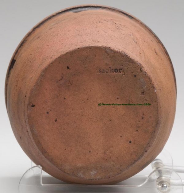 STAMPED "BACKER," WINCHESTER, VA EARTHENWARE DIMINU - 2