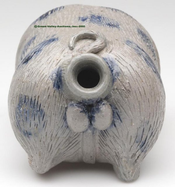 PENNSYLVANIA DECORATED SALT-GLAZED STONEWARE PIG-FO - 3