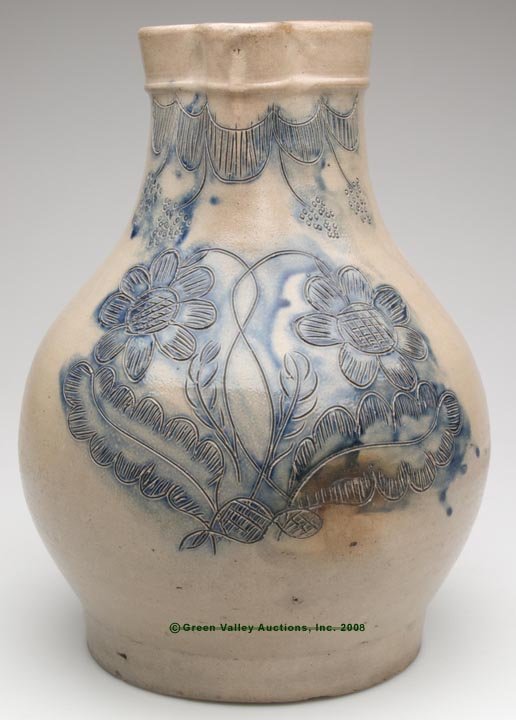 NEW YORK STATE (ATTRIBUTED) DECORATED SALT-GLAZED S