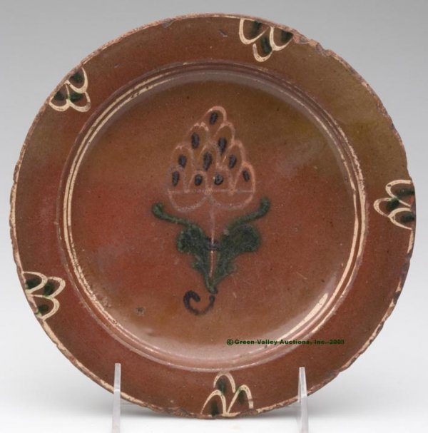 MORAVIAN (ATTRIBUTED) SLIP-DECORATED LEAD-GLAZED EA