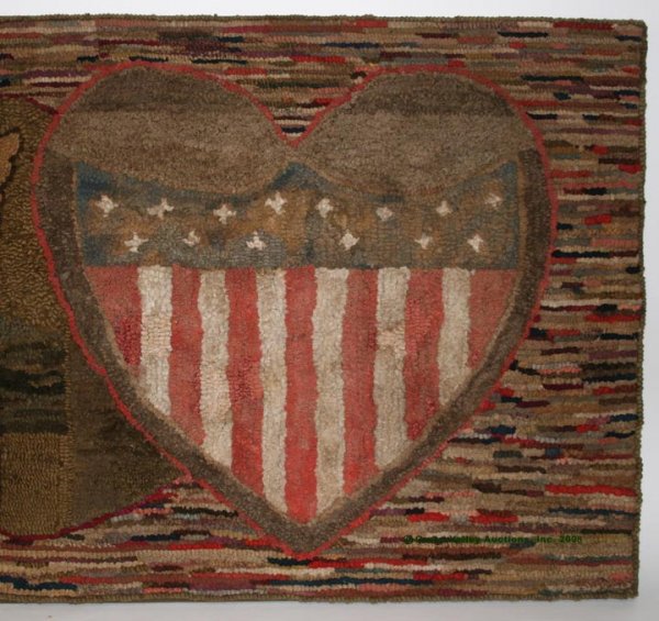 IMPORTANT OVER-SIZED AMERICAN PATRIOTIC HOOKED RUG - 2