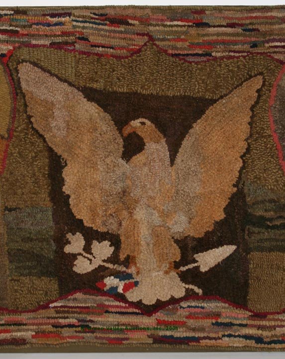 IMPORTANT OVER-SIZED AMERICAN PATRIOTIC HOOKED RUG - 3