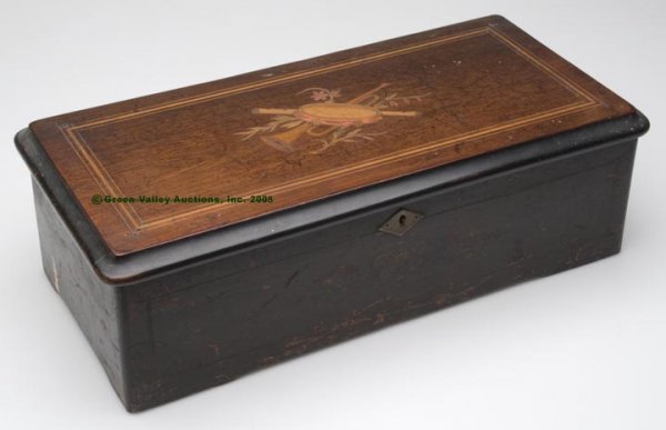 SWISS CYLINDER 8-TUNE MUSIC BOX, parquetry inlaid - 2