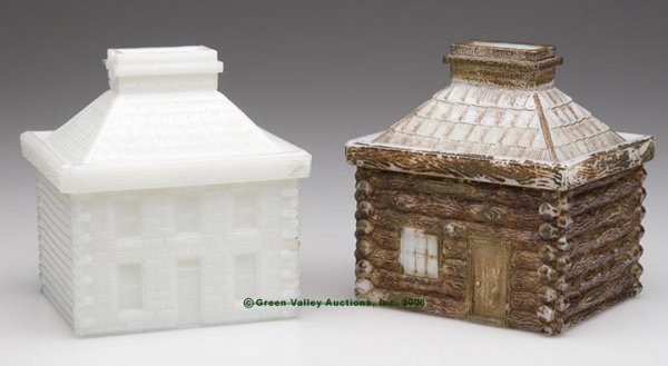 LOG CABIN AND SCHOOL HOUSE COVERED MUSTARD CONTAIN