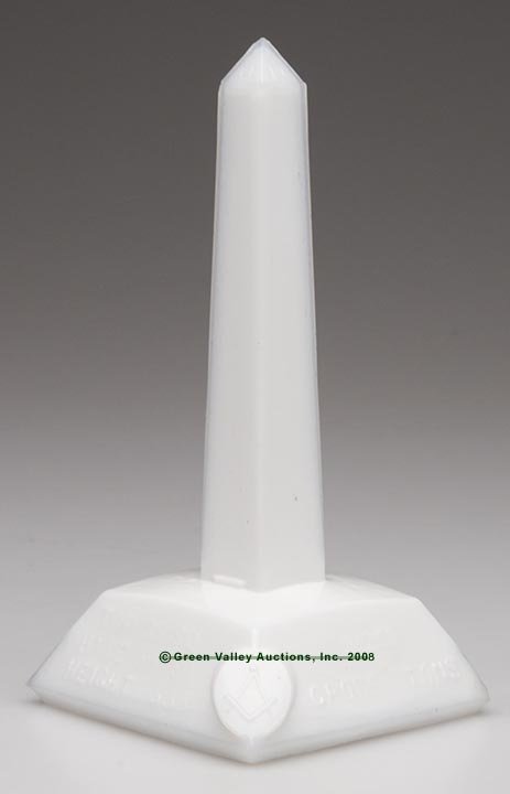 WASHINGTON MONUMENT PAPERWEIGHT, opaque white/milk