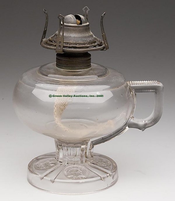 COLUMBIAN COIN FOOTED FINGER LAMP, colorless, #1 