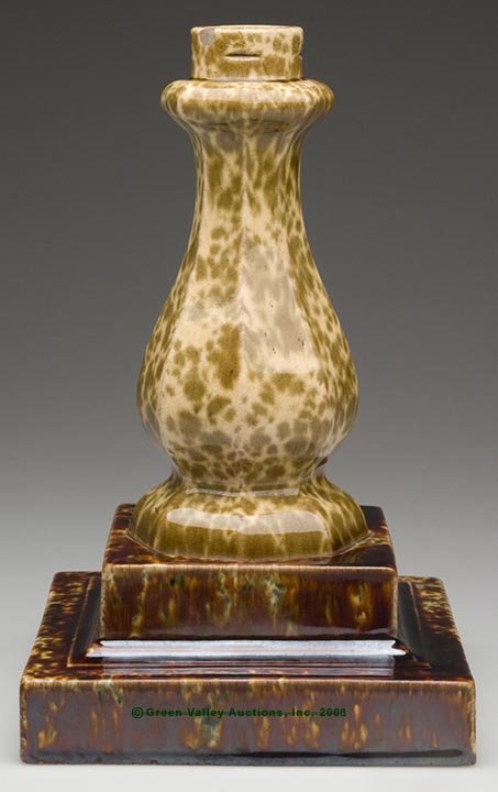 BENNINGTON FLINT ENAMEL POTTERY LAMP BASE, octagon - 2