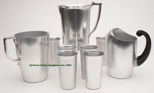 KENSINGTON ART DECO ALUMINUM BEVERAGE ARTICLES, LO