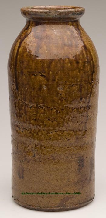 SOUTHERN ALKALINE-GLAZED STONEWARE CANNER, approx