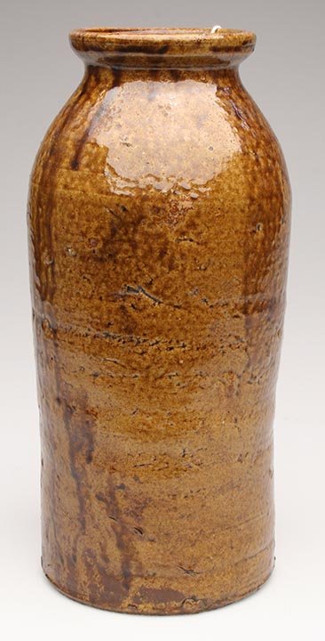 SOUTHERN ALKALINE-GLAZED STONEWARE CANNER, approx - 2