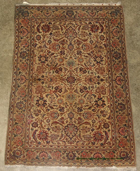 SEMI-ANTIQUE PERSIAN SCATTER RUG, all-over floral