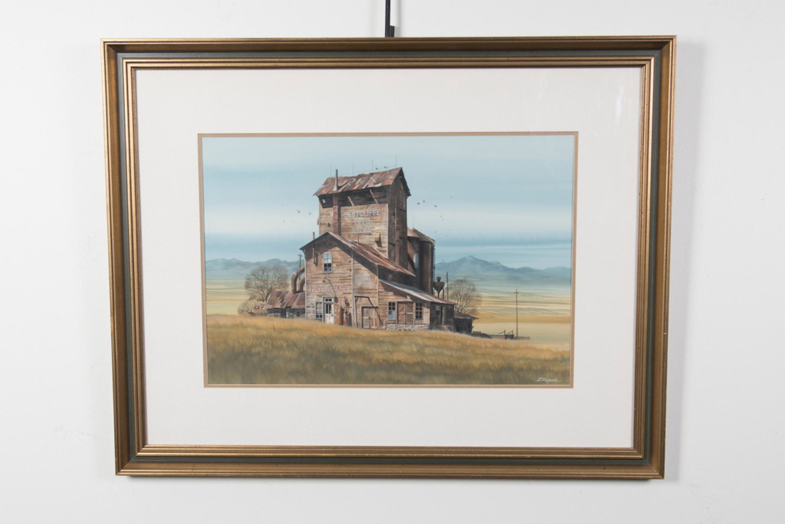 Rick Brogan "Westcliff Feed Store", Watercolor on Paper: Rick Brogan; Marked on verso "Westcliff Feed Store", "October, 74"; Watercolor on Paper; Signed in the lower right corner "Brogan"; Visible area measures H 12 1/2 inches x W 18 1/2 inches; Framed oute