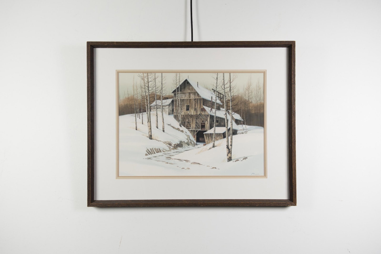 Rick Brogan, "Medicine Bow Mill", Watercolor on Paper: Rick Brogan; Marked on verso "Medicine Bow Mill", "10/8/74"; Watercolor on Paper; Signed in the lower right corner "Brogan"; Visible area measures H 14 inches x W 20 inches; Framed outer dimensions ar
