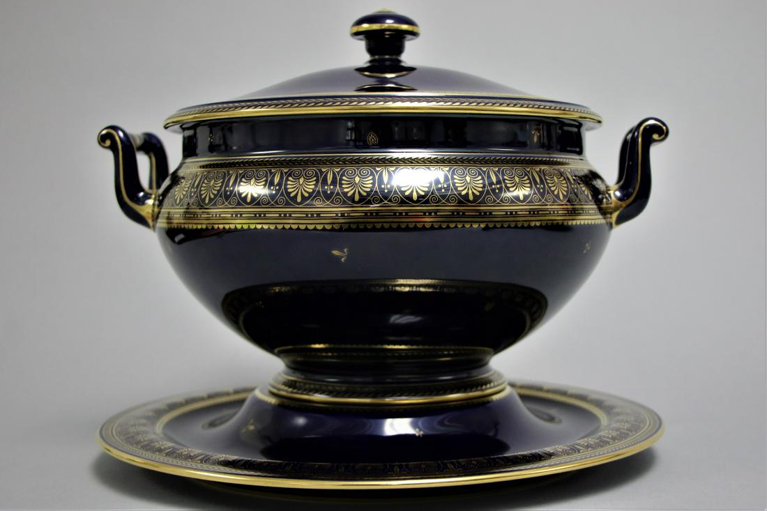 Sevres, "Cobalt Blue", Soup Tureen with Under Plate (1 of 7)
