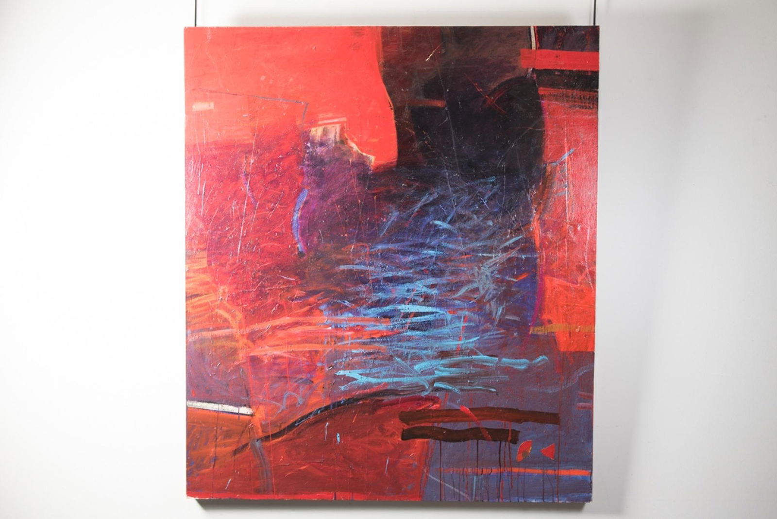 Mark Travis, "Red on Red", Oil on Masonite (1 of 3)