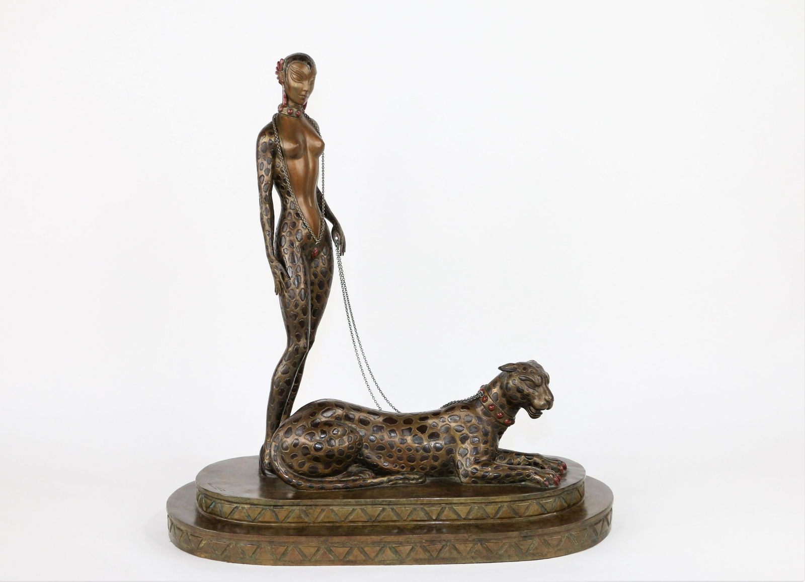 Erte, "La Femme a la Panthere"  Bronze Sculpture (1 of 12)