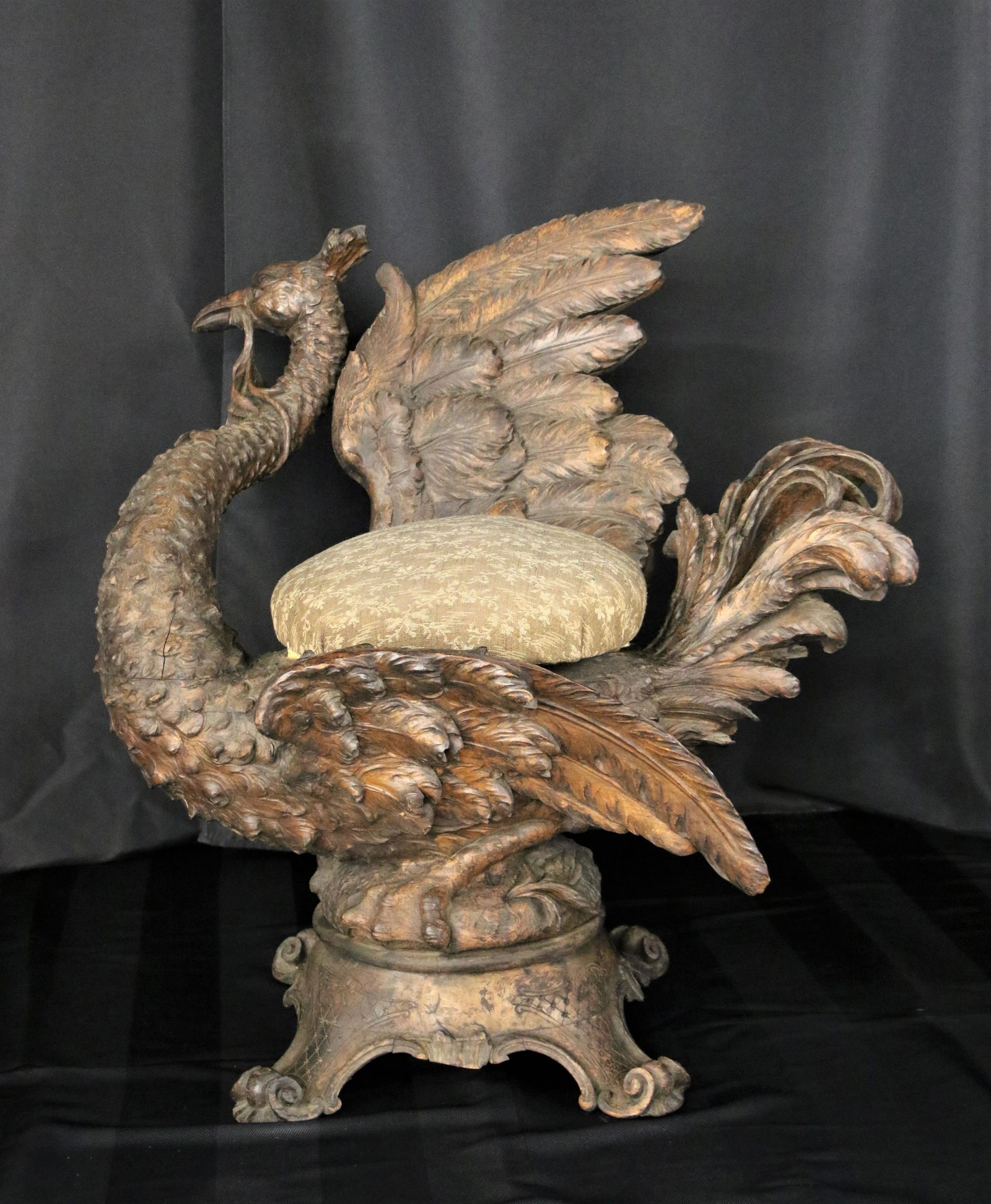 Carved Italian Wood Vanity Chair, (1 of 8)