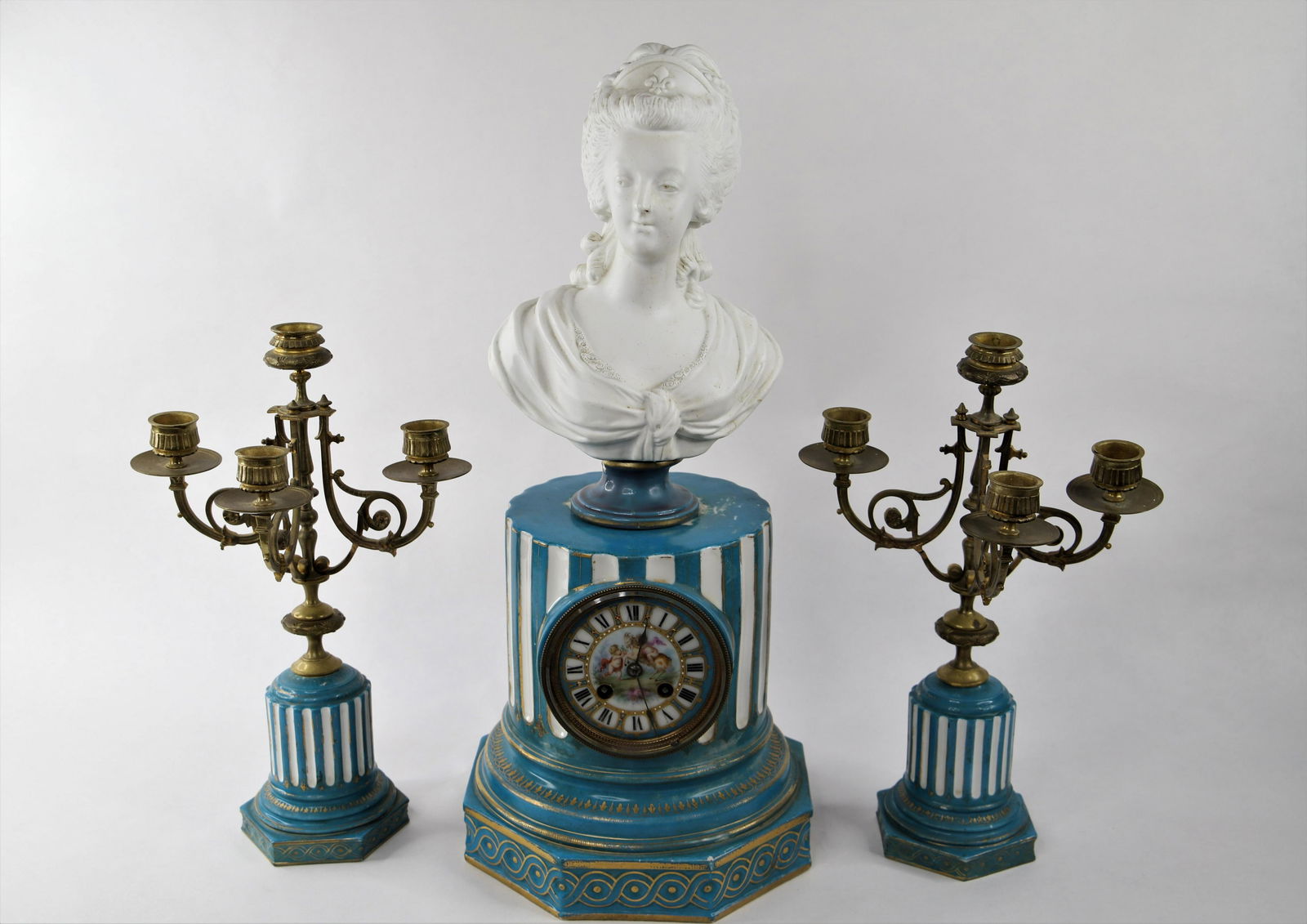 Marie Antoinette Mantle Clock Set (1 of 10)