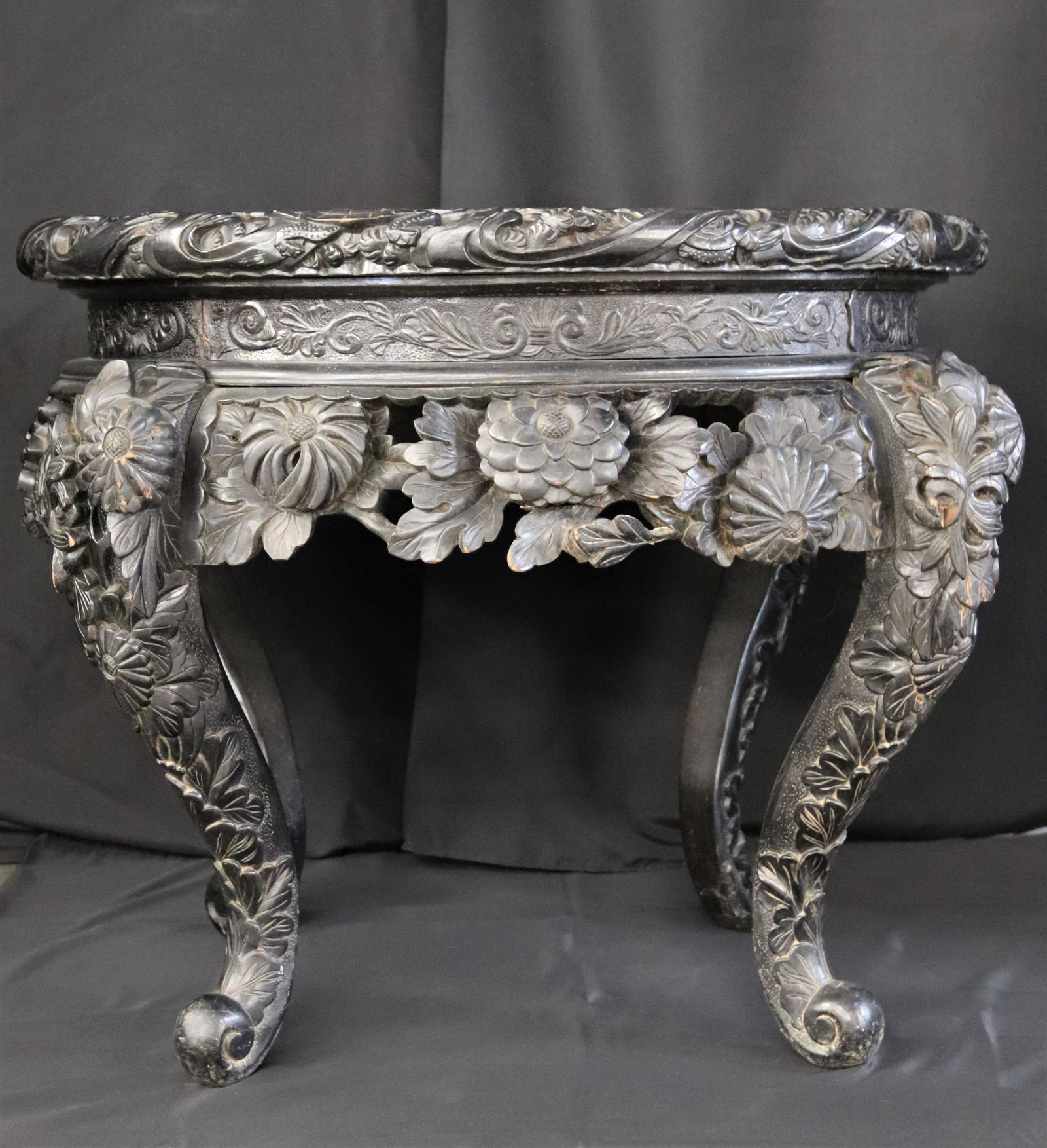 Post-Victorian Era, Asian, Carved Wood Table (1 of 7)