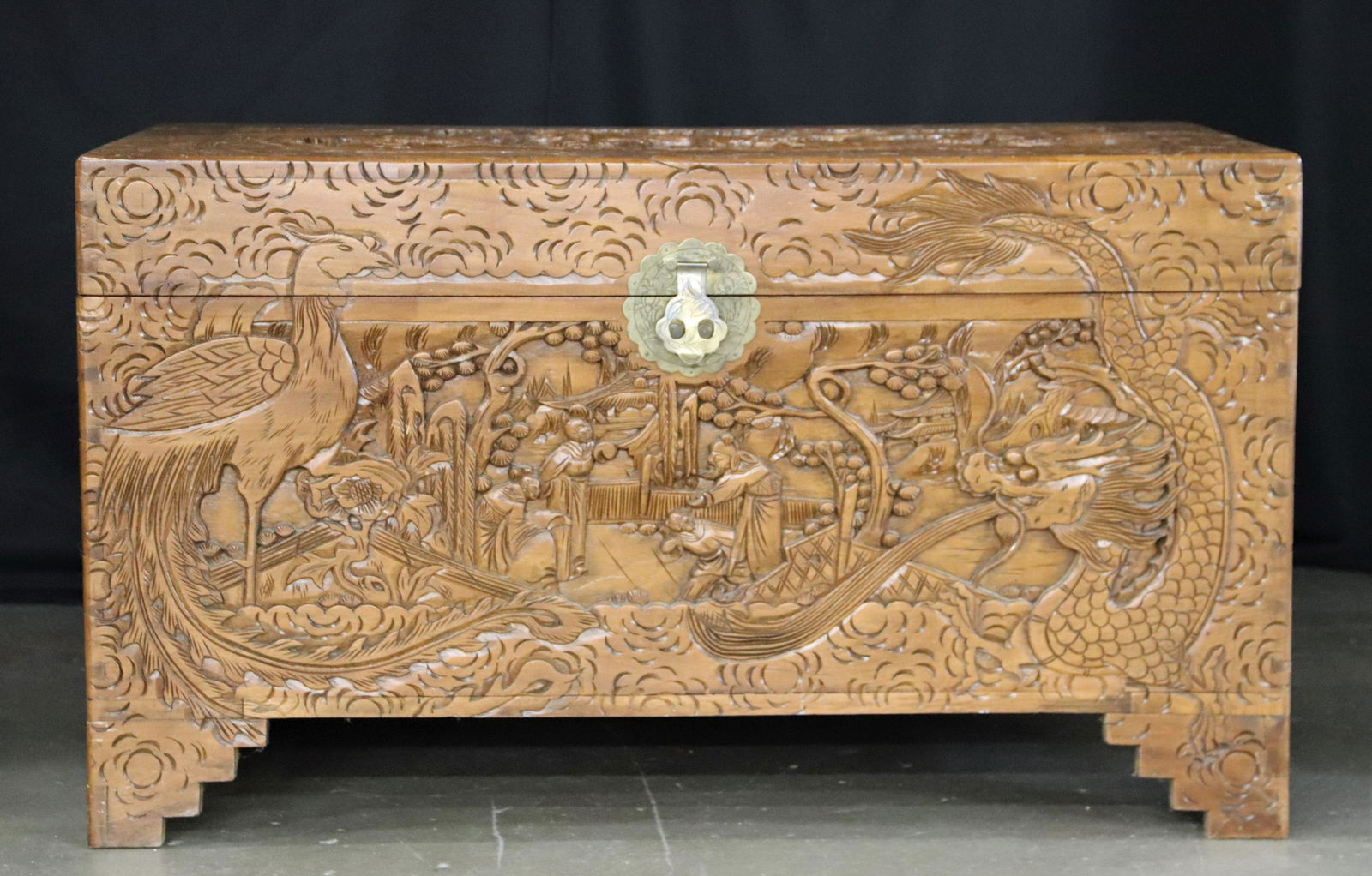 Handcarved Wooden Trunk (1 of 6)