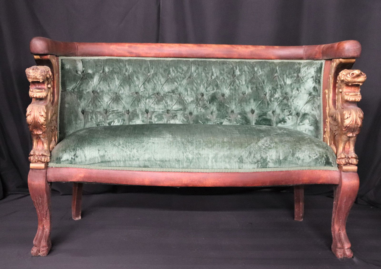 Post-Victorian Era,  Asian, Wooden Carved Setee (1 of 6)