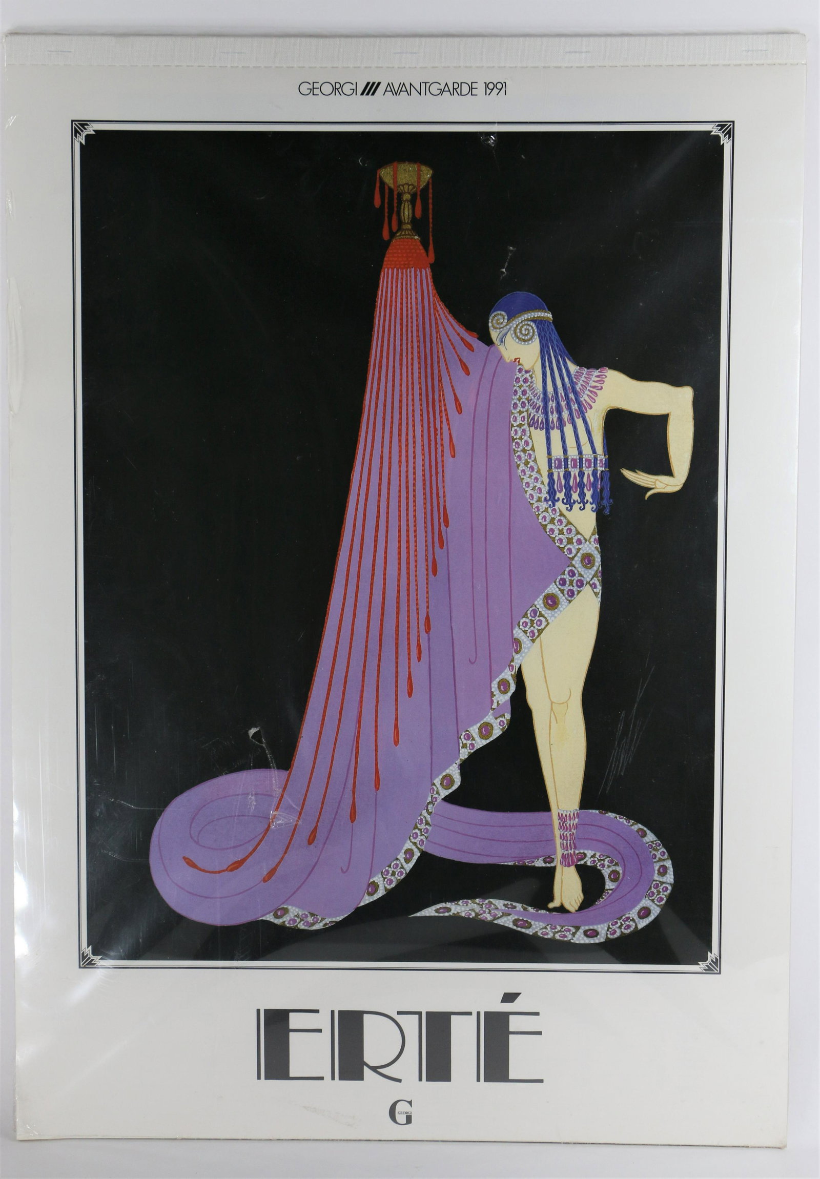 Erte, Calendar Posters: Calendar posters new in shrink wrap; Includes twelve posters; Marked "Georgi A Vante Garde 1991"; Measures approximately H 24 x W 17 inches ; Shrink wrap is scratched and torn; Posters are not effecte