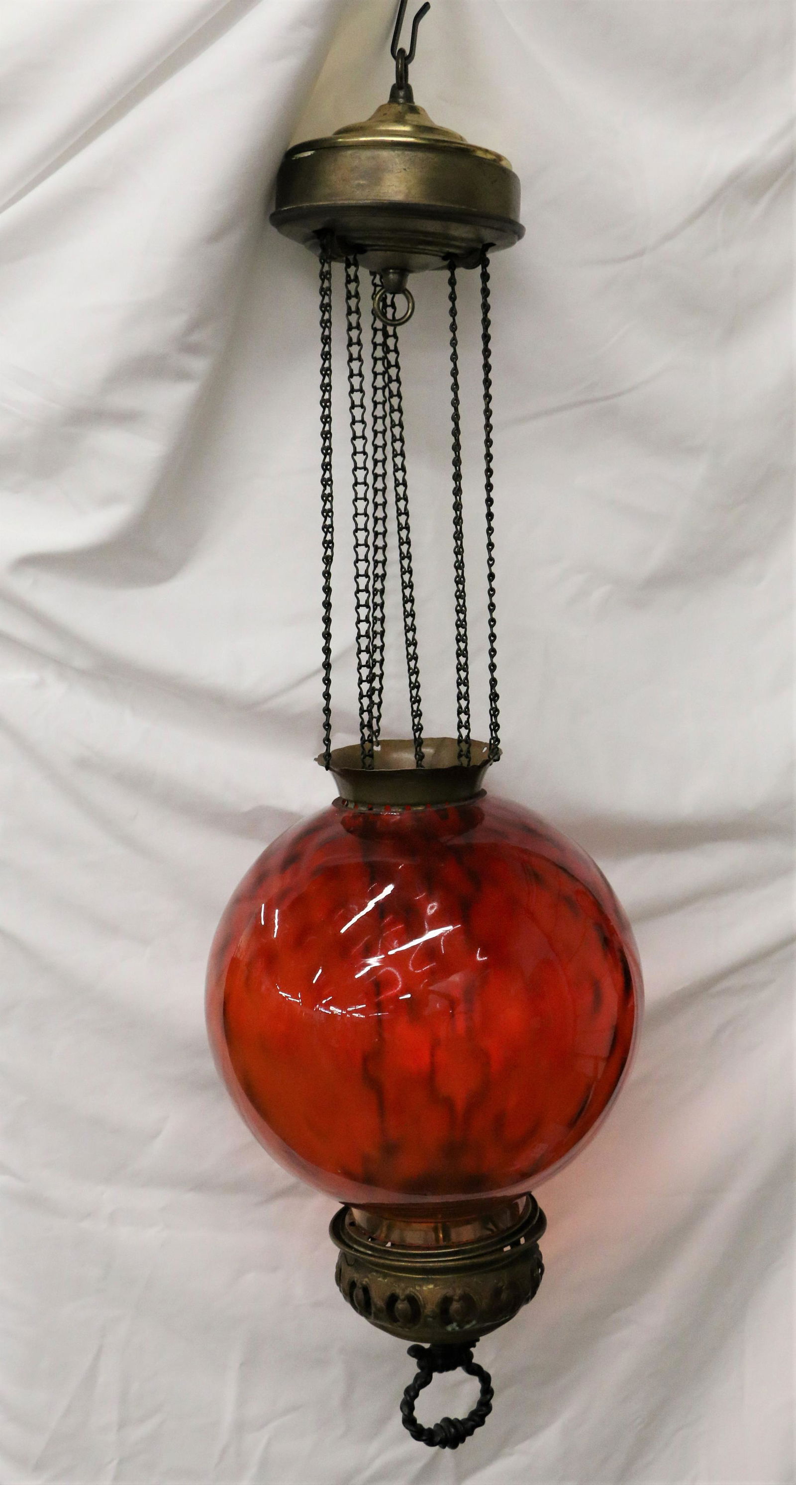 Cranberry Glass Candle Hall Lamp (1 of 6)
