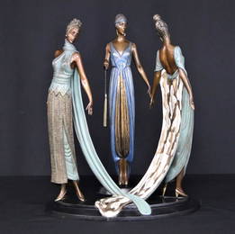 Erte, "The Three Graces" Bronze Sculpture