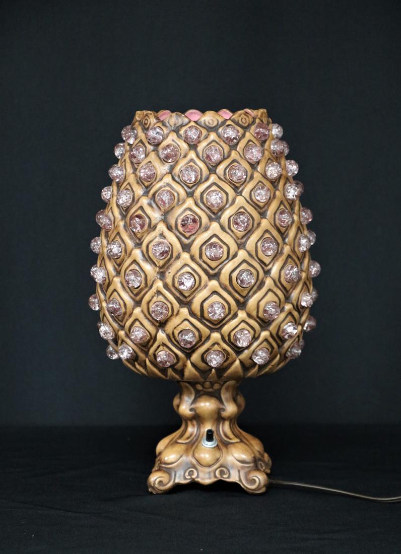 Mid Century Modern Opalescent Pineapple Table Lamp (1 of 5)