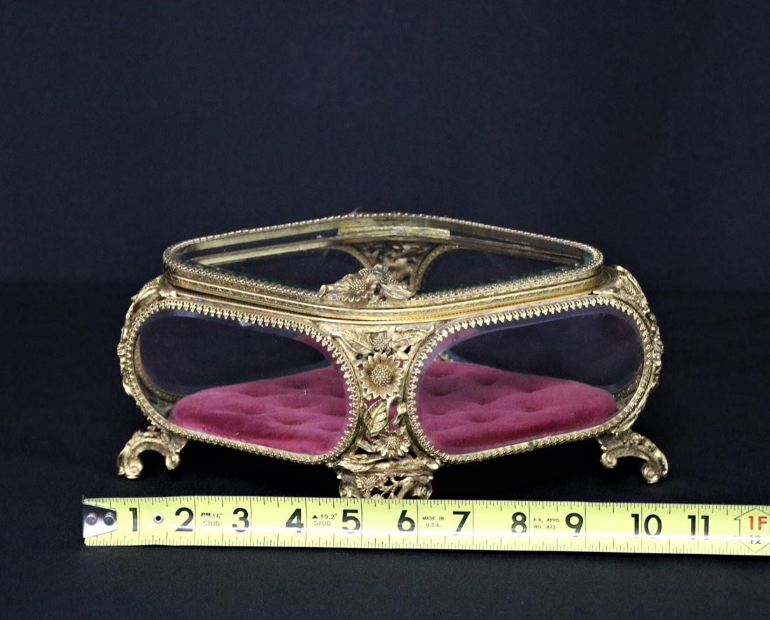 Matson, Ormolu Tufted Hinged Jewelry Box (1 of 8)
