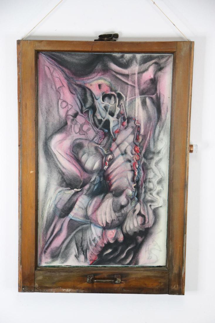 Original Art Framed in Vintage Window (1 of 7)