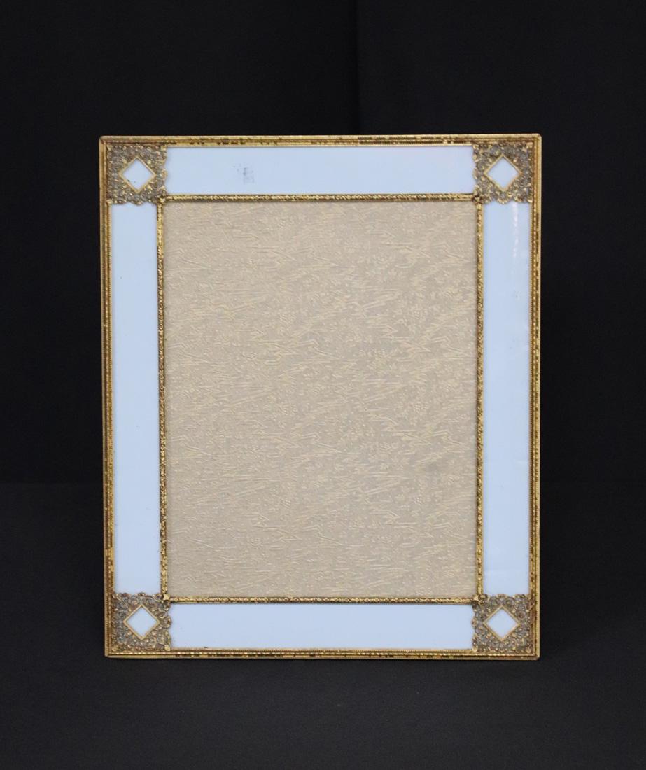 Art Nouveau Light Blue and Bronze Picture Frame (1 of 6)