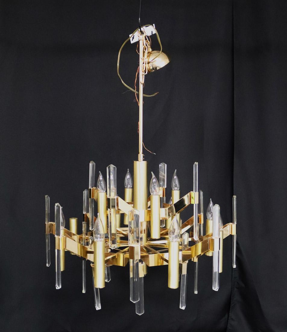 Brass Toned Crystal Chandelier (1 of 7)