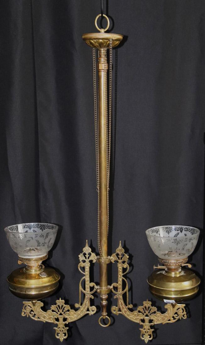 Antique Hanging Double Oil Lamp (1 of 6)