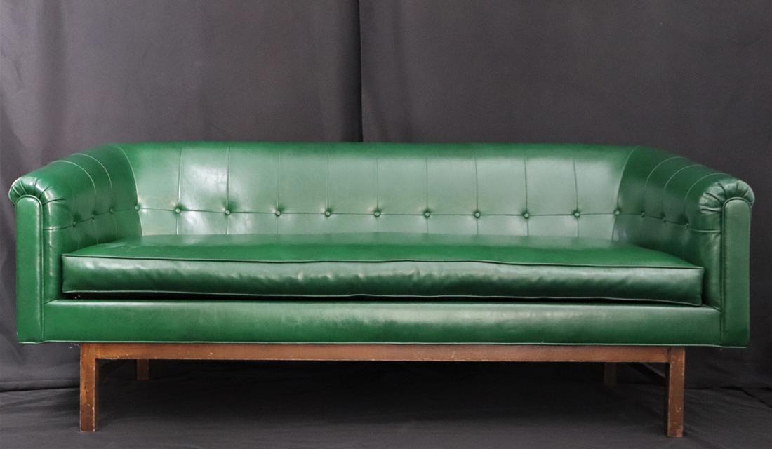 Custom Craft, Green Leather  Sofa (1 of 14)