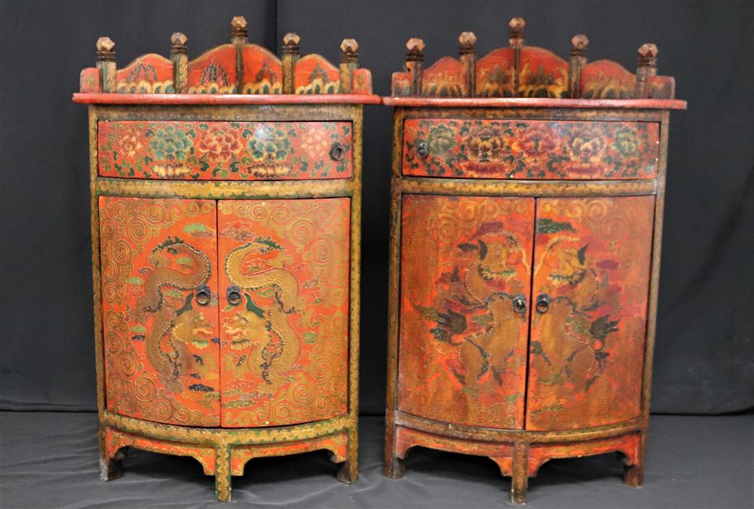 Asian Motif Corner Cabinets (1 of 11)