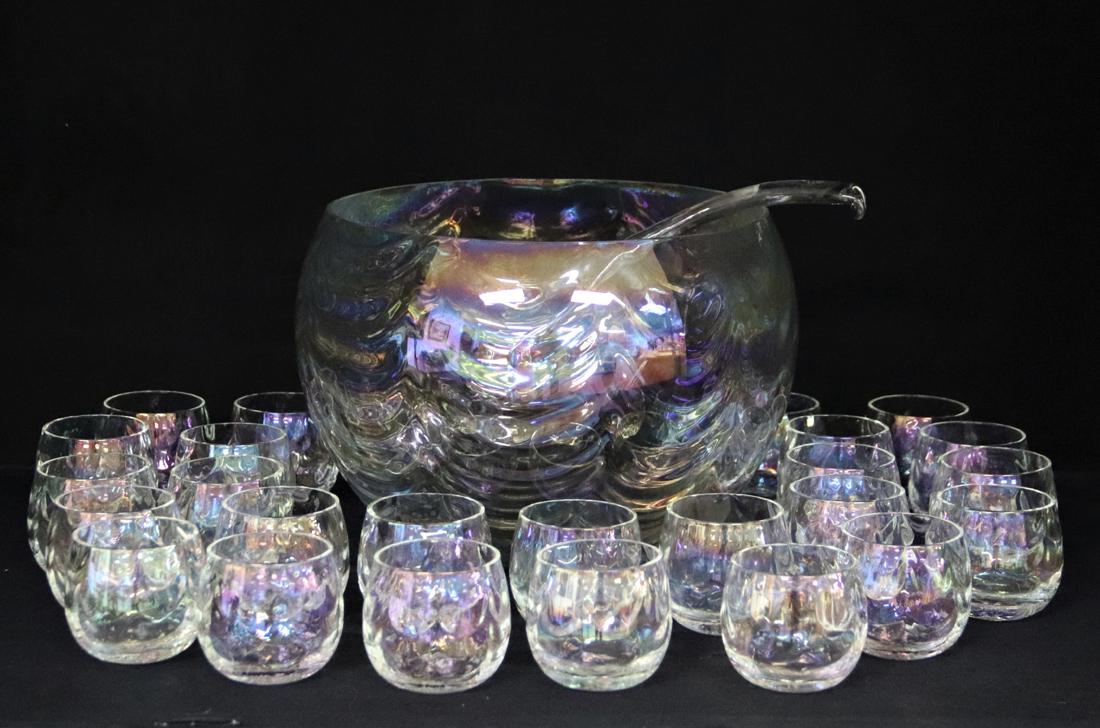 Punch Bowl Set, Iridescent Glass (1 of 5)