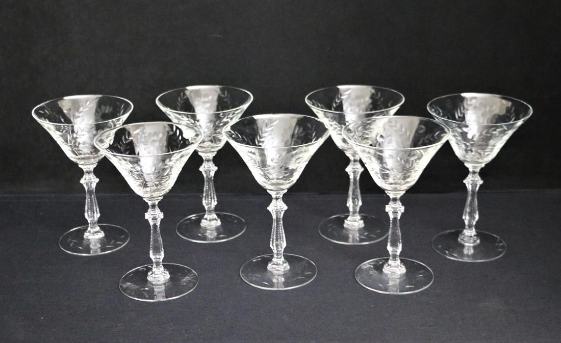 Etched Glass Martini Glasses (1 of 8)