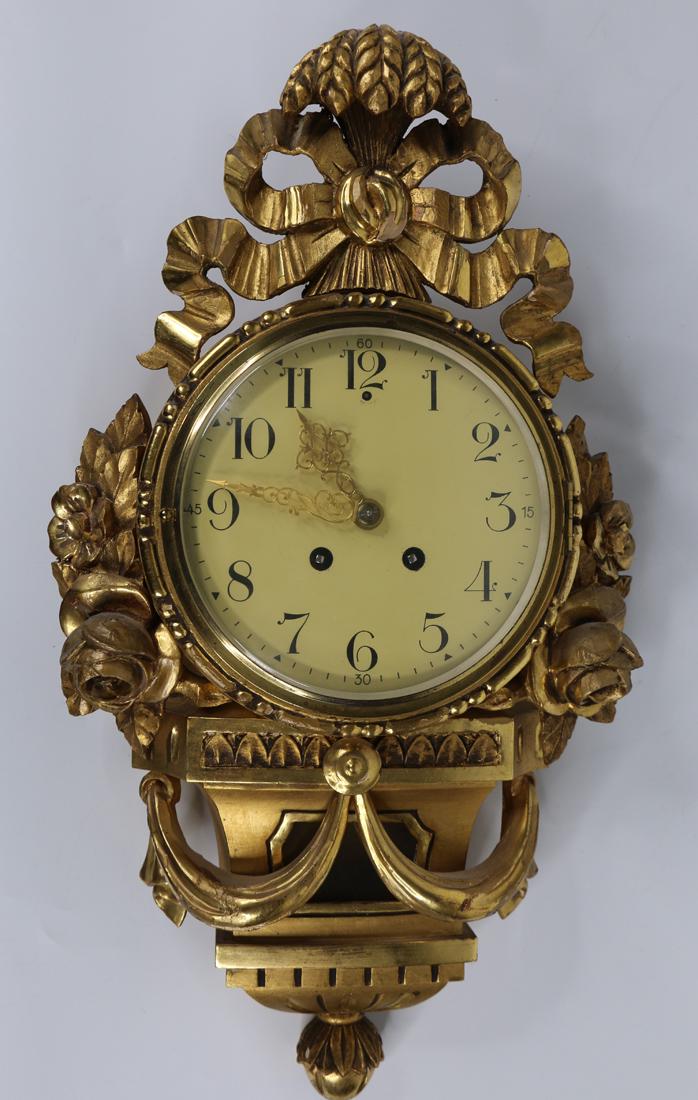 Gilt Wood Wall Clock (1 of 8)