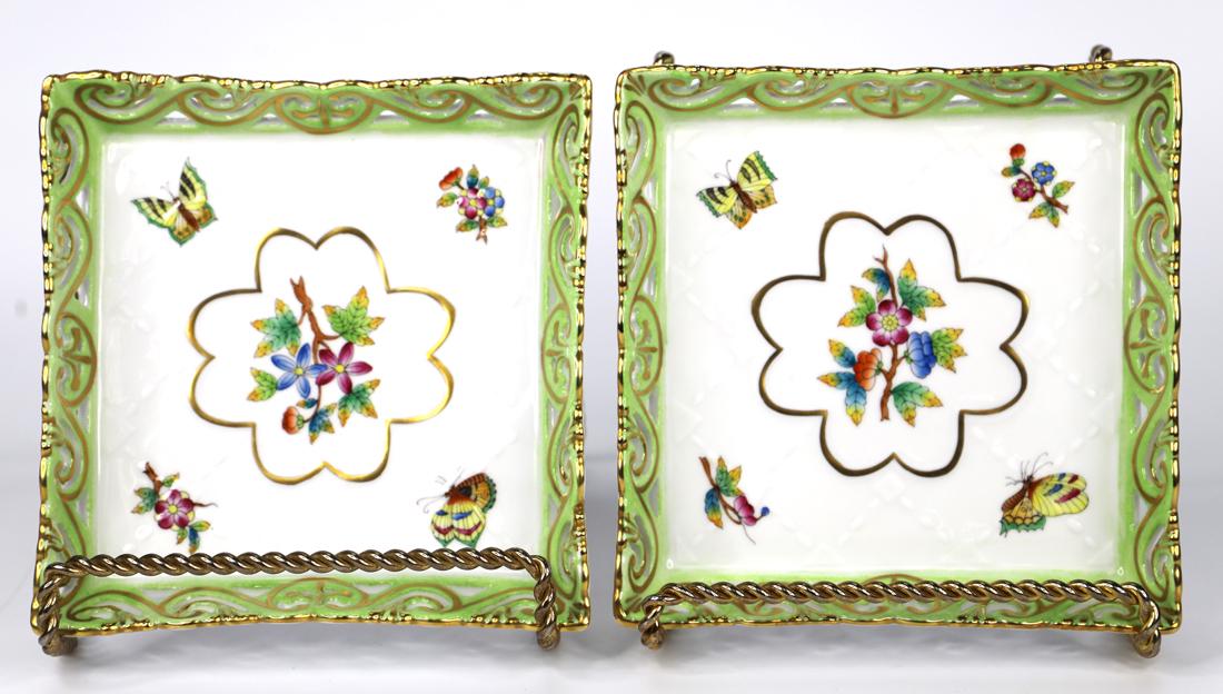 Herend, Butterfly Porcelain Square Dishes (1 of 4)