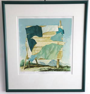 Samuel Bak, Signed Print: Artist proof , signed Samuel Bok on lower right corner and with a personal inscription; Dated 1979; Inner dimensions measure approximately H 16 x W 16 inches; Frame has a few scratches. See photos 