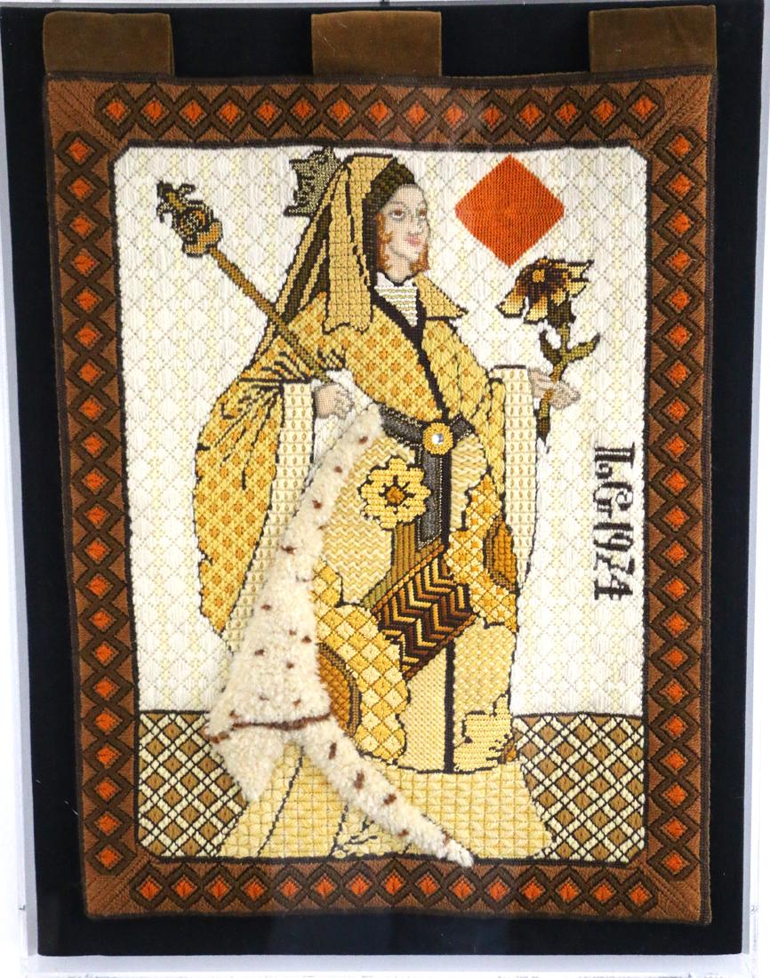 Queen of Diamonds, Framed Needlepoint (1 of 6)
