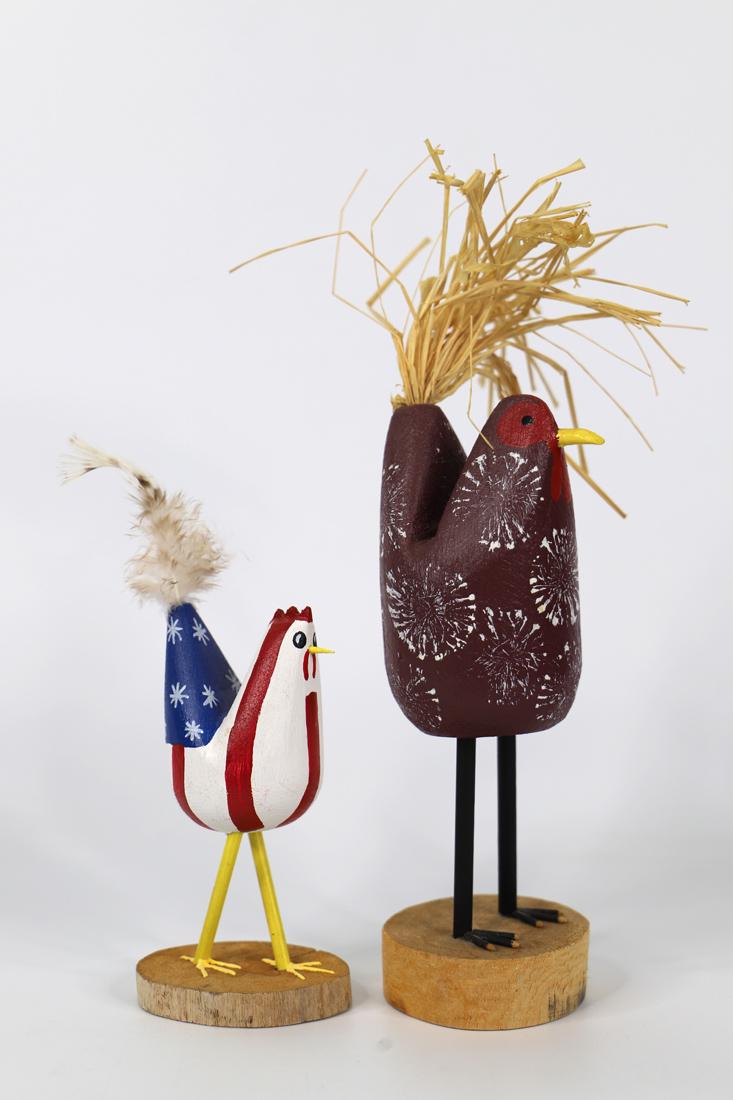 Edith John, Carved Wood Chickens (1 of 4)