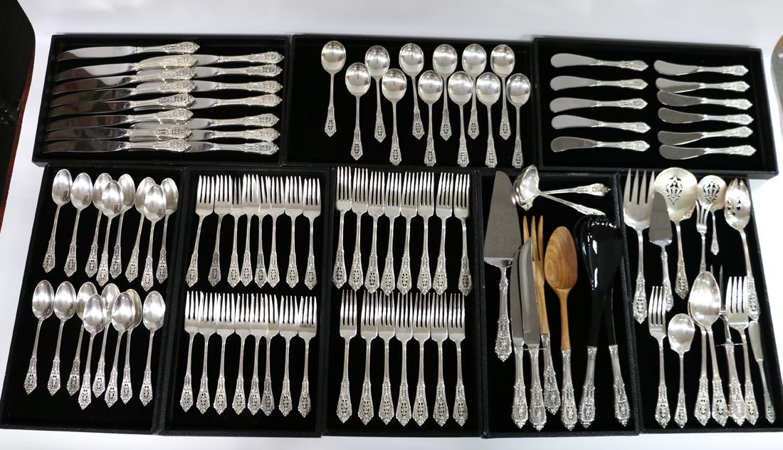 Wallace Sterling Rose Point Flatware, Service for Twelve (1 of 9)