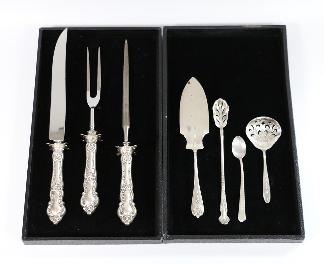 Sterling Silver Carving Set and Additional Serving Pieces (1 of 6)