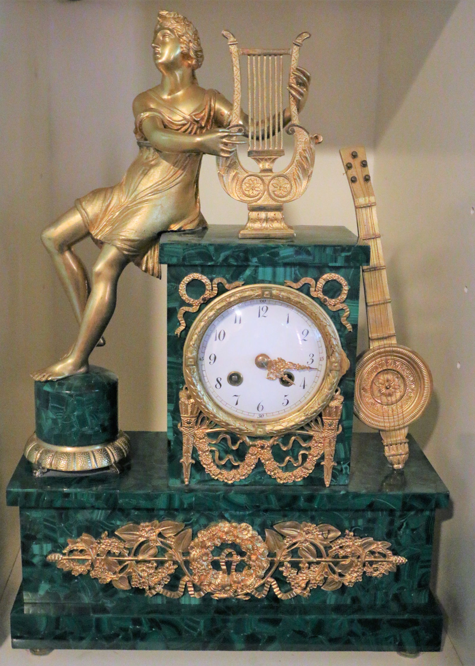 Antique Malachite Mantel Clock (1 of 8)