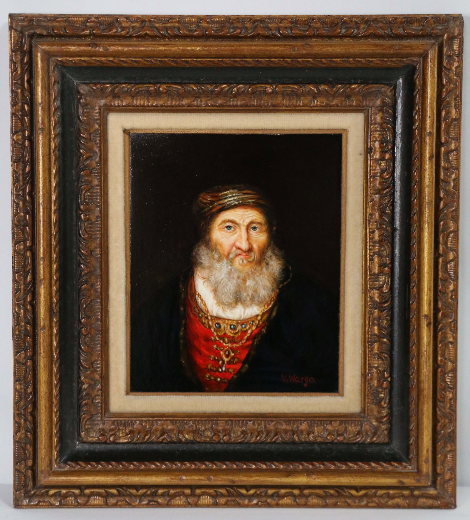Valentina Wargo, Oil Painting: Unknown medium on board; Signed "V. Wargo" on lower right corner; Inner dimensions measure approximately H 7 x W 6 inches; No damage observed; See photos. Pick up in Denver