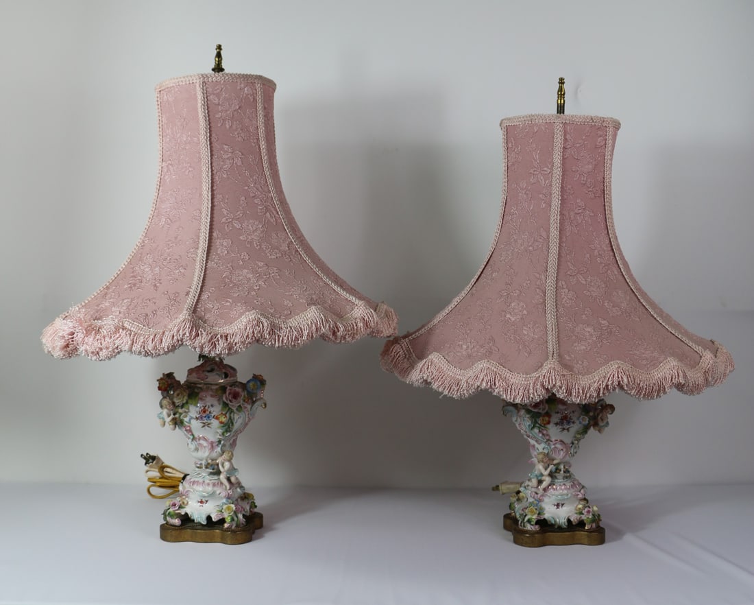 Dresden, Porcelain Urn Lamps (1 of 10)