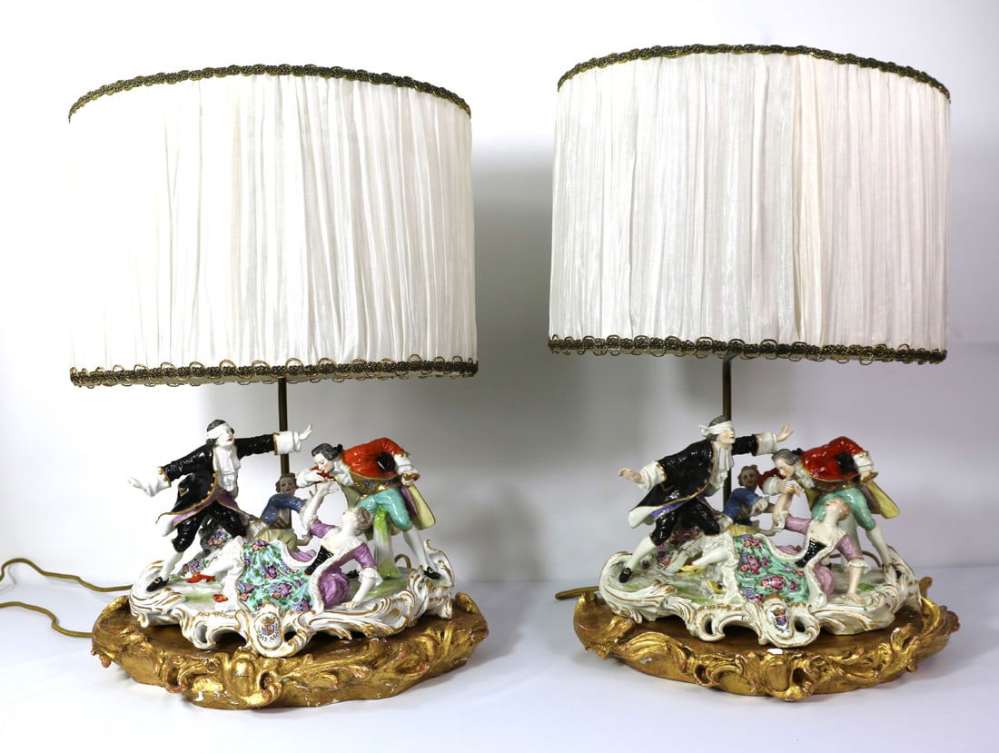 Porcelain Figural Lamps (1 of 9)