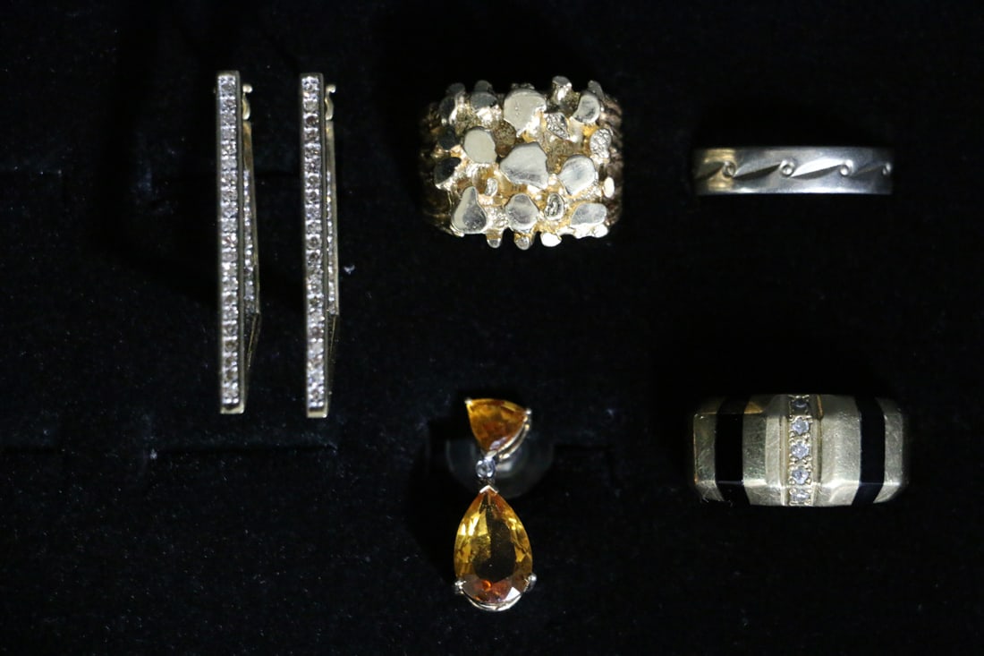 14 Karat Rings, Diamond Earrings (1 of 6)